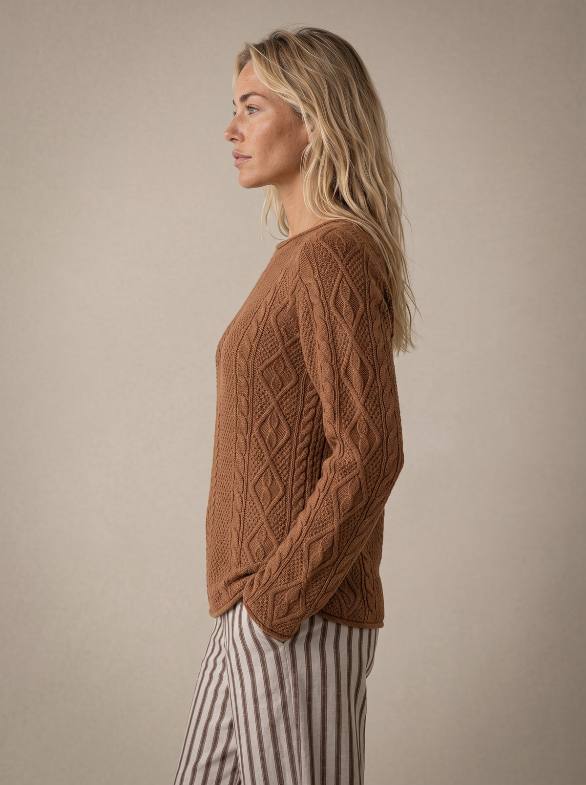 Ella | Braided Cable Knit Jumper Casual Chunky Pullover Sweater
