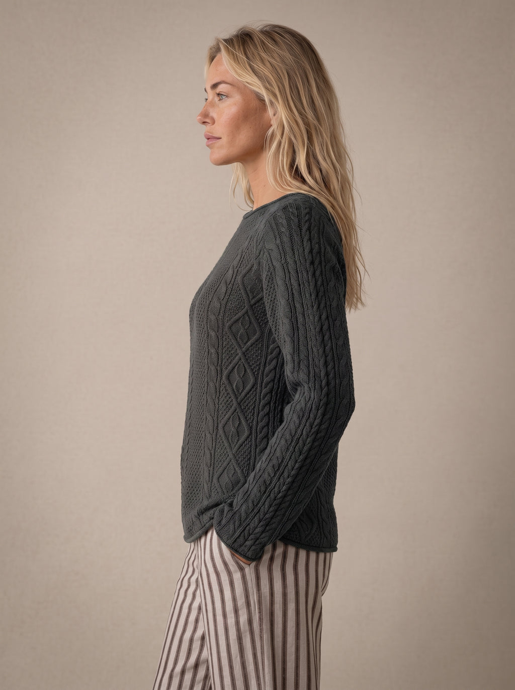 Ella | Braided Cable Knit Jumper Casual Chunky Pullover Sweater